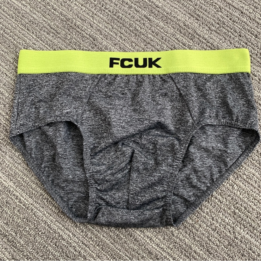 FCUK - FRENCH CONNECTION MENS NEW HEATHER GRAY POLYESTER HIP BRIEF MED (1 PAIR)